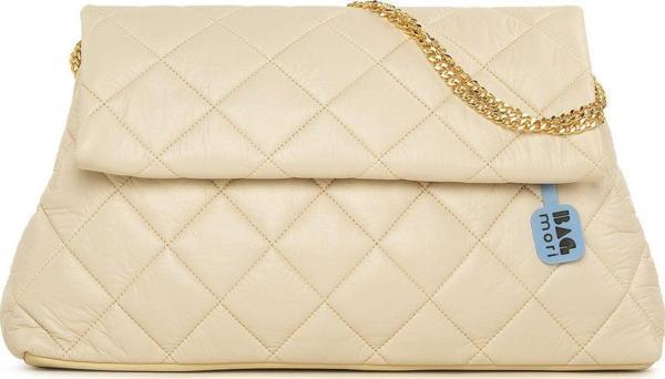 Bagmori Kapitone Zincirli Askılı Ve Portföy Büyük Çanta Krem - Image 1