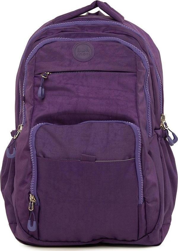 Bagmori Çok Cepli Çok Fermuarlı Büyük Sırt Çantası Mor - Image 1
