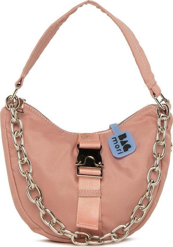 Bagmori Metal Kilitli Oval Tasarım Zincirli Çanta Pudra - Image 1