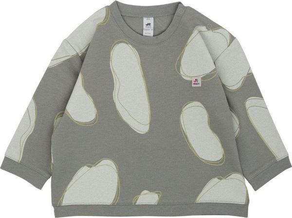 Jrmori Omzu Çıtçıtlı Bulut Baskılı Sweatshirt Gri - Image 1