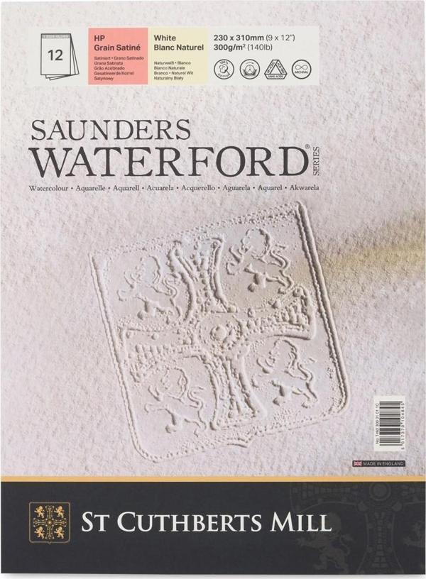 Saunders Waterford Hot Pressed 23x31cm 300gr 12 Yaprak Profesyonel Suluboya Blok / T46230001011C - Image 1