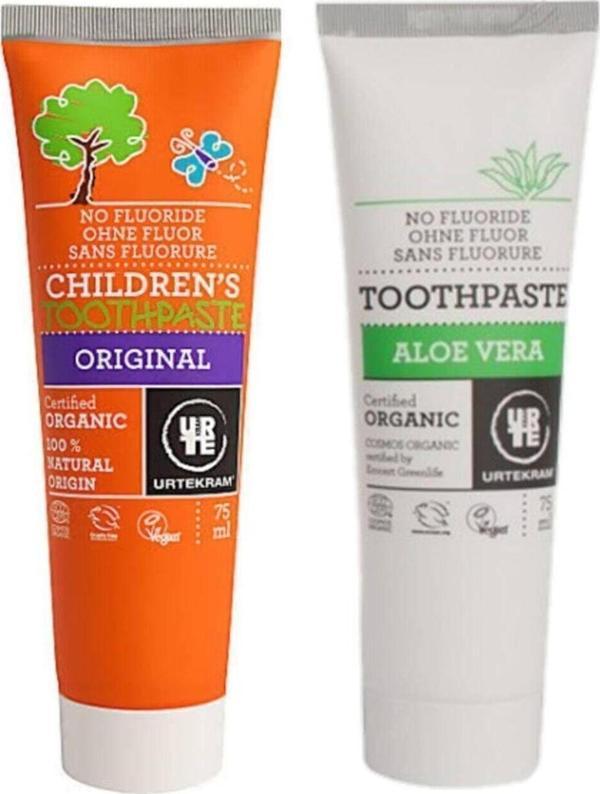 Urtekram Organik Diş Macunu Çocuk Tatlı Rezene 75 Ml.+ Aloevera 75 Ml. - Image 1