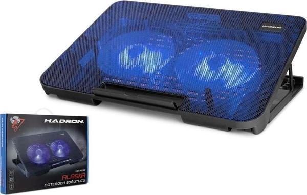Hadron HDX4252 Ledli Çift Fanlı Yükseklik Ayarlı Notebook Soğutucu - Siyah - Image 1