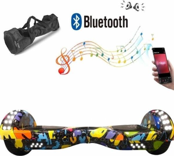 Elektrikli Kaykay Full Ledli Hoverboard Bluetooth Hoparlörlü 6.5 Inch Çanta Hediyeli D08 - Image 1