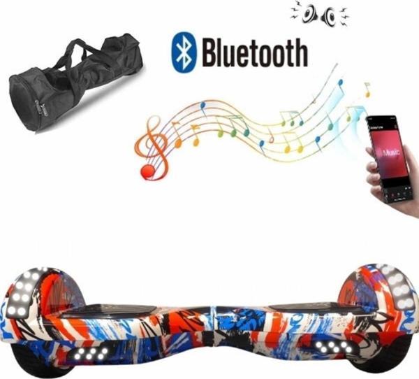 Elektrikli Kaykay Full Ledli Hoverboard Bluetooth Hoparlörlü 6.5 Inch Çanta Hediyeli D09 - Image 1