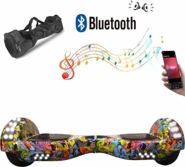 Elektrikli Kaykay Full Ledli Hoverboard Bluetooth Hoparlörlü 6.5 Inch Çanta Hediyeli D22 - Image 1