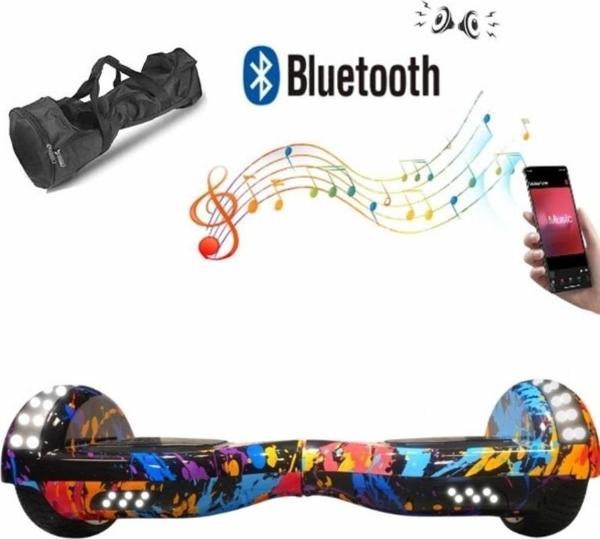 Elektrikli Kaykay Full Ledli Hoverboard Bluetooth Hoparlörlü 6.5 Inch Çanta Hediyeli D26 - Image 1