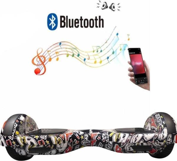 Elektrikli Kaykay Bluetoothlu Hoverboard 6.5 Inch Grafity Desenli Akıllı Denge Özelliği - D14 - Image 1