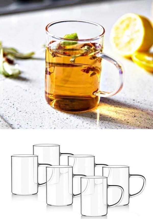 Kapris 200 ml Isıya Dayanıklı Borosilikat Cam Kupa Bardak 6'lı - Image 1