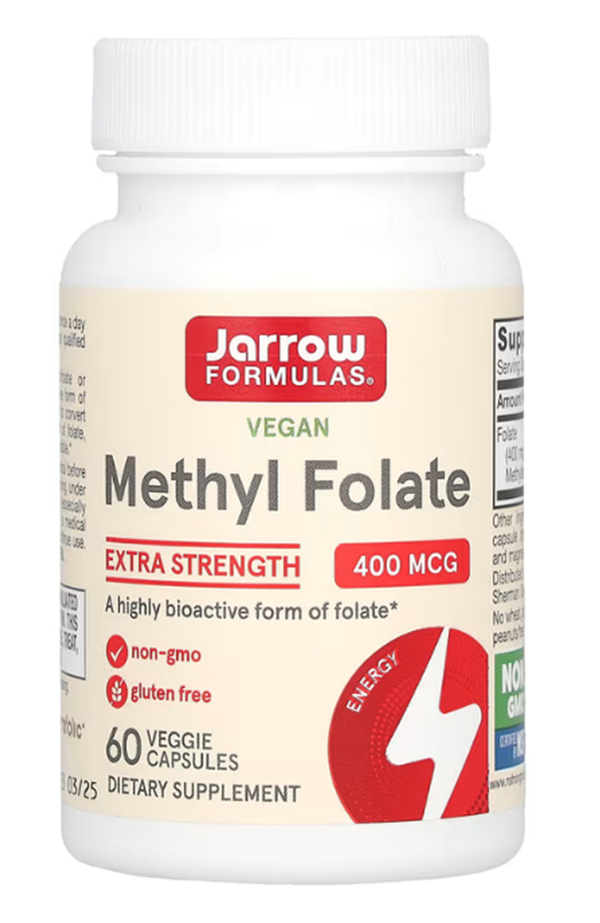 Jarrow Formulas, Vegan Methyl Folate, Extra Strength, 400 mcg, 60 Veggie Capsul. - Image 1