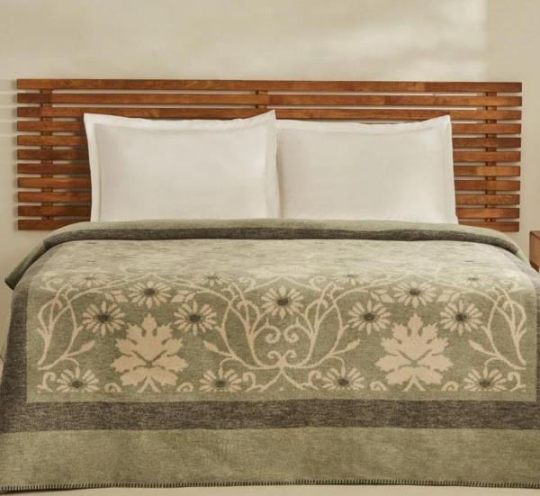 Karaca Home Flara Yeşil Çift Kişilik Pamuklu Battaniye - Image 1