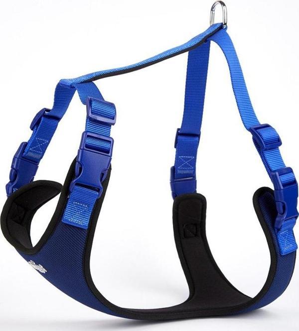 Doggie Softlu Siyah Köpek Bel Tasması 70/95 cm Mavi - Image 1