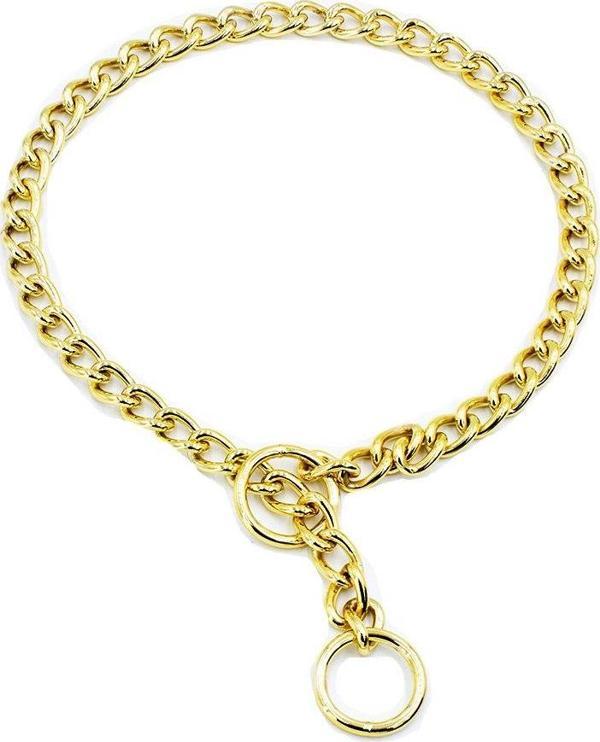 Doggie Eğitim Serisi Zincirli Köpek Boyun Tasması 3,5x55 cm - Gold - Image 1