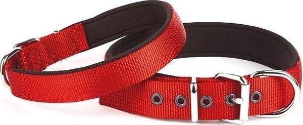Doggie Konfor Seri Dokuma Köpek Boyun Tasması 4x57-65cm Kırmızı - Image 1