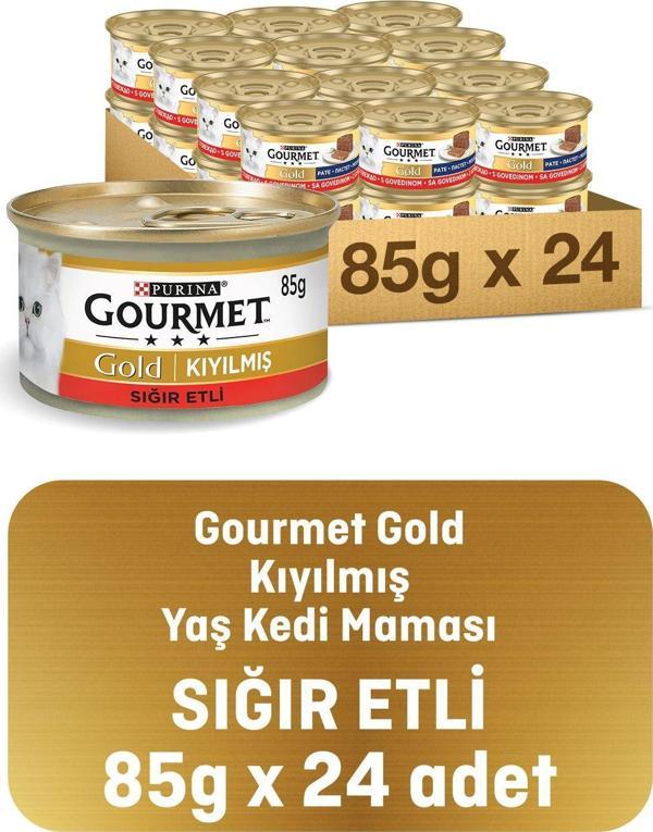 Gourmet Gold Kıyılmış Sığır Etli Kedi Konservesi 85 gr 24 Adet - Image 1