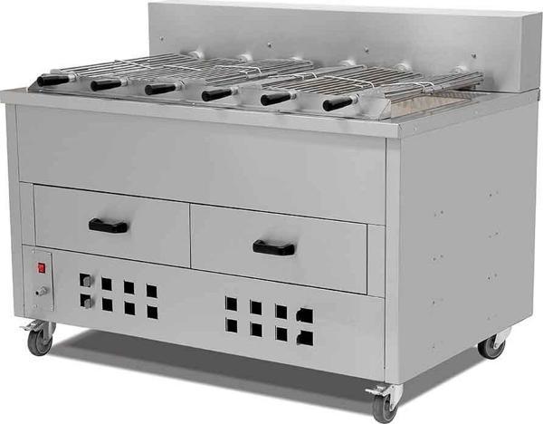 Empero EMP.8YI Kömürlü Yatay Piliç Kızartma Makinesi 8 Şiş Kapasiteli - Doğalgazlı - Image 1