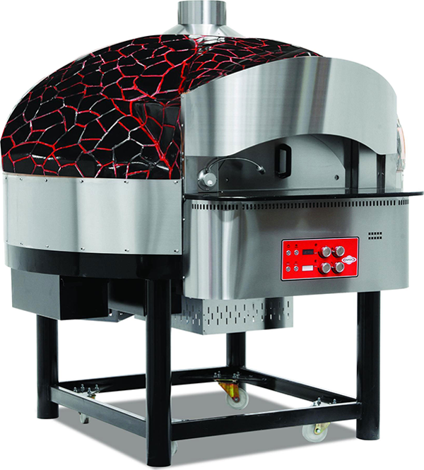 Empero EMP.SPO.02-BR-NG Gazlı Döner Tabanlı Pizza Fırını 9 Pizza Kapasiteli - Siyah, Kırmızı  Doğalgazlı - Image 1