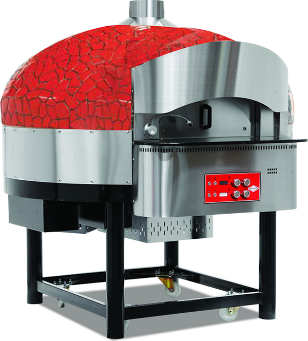 Empero EMP.SPO.02-RB-NG Gazlı Döner Tabanlı Pizza Fırını 9 Pizza Kapasiteli - Kırmızı, Siyah Doğalgazlı - Image 1