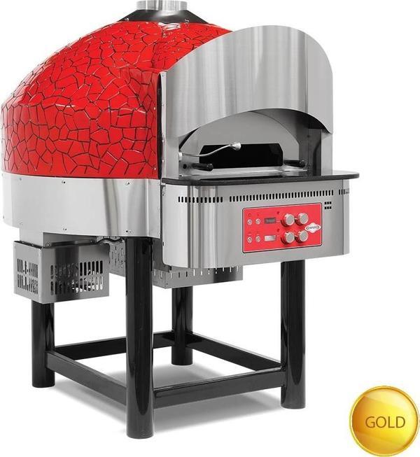 Empero EMP.SPO.03-GB-NG Gazlı Sabit Tabanlı Pizza Fırını 9 Pizza Kapasiteli - Altın, Siyah  Doğalgazlı - Image 1