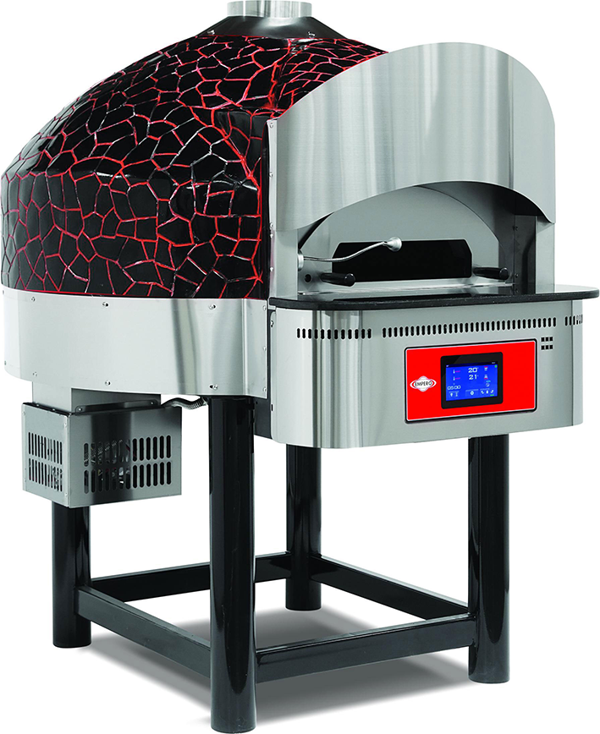 Empero EMP.SPO.04-D-BR-LPG Diital Gazlı Döner Taban Pizza Fırını 6 Pizza Kapasiteli - Siyah, Kırmızı LPG'li - Image 1