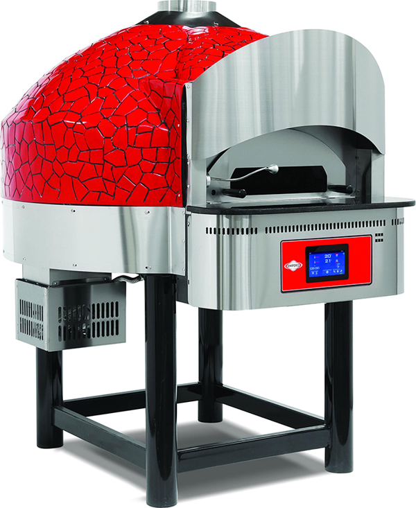 Empero EMP.SPO.04-D-RB-NG Dijital Gazlı Döner Taban Pizza Fırını 6 Pizza Kapasiteli - Kırmızı, Siyah Doğalgazlı - Image 1
