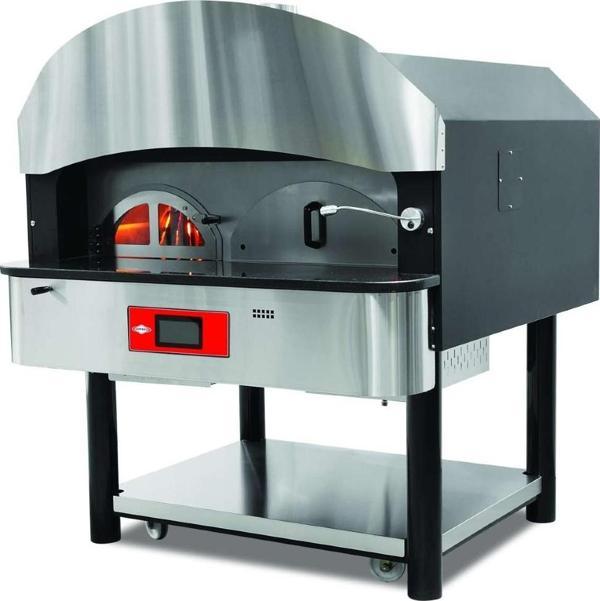Empero EMP.SPO.05-D Digital Gazlı ve Odunlu Döner Tabanlı Pizza Fırını 6 Pizza Kapasiteli - LPG'li - Image 1
