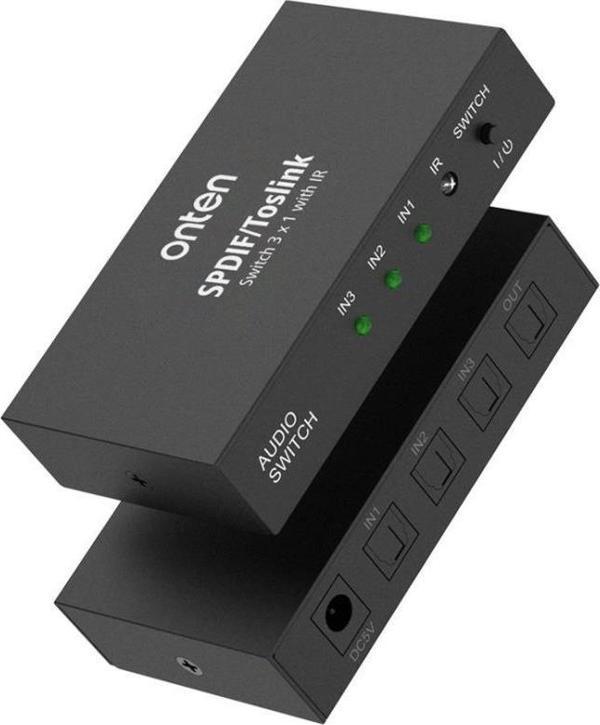 Onten 37507 Dijital Optik Ses 3in1 Out Switcher Hoparlör Konektörü - Image 1