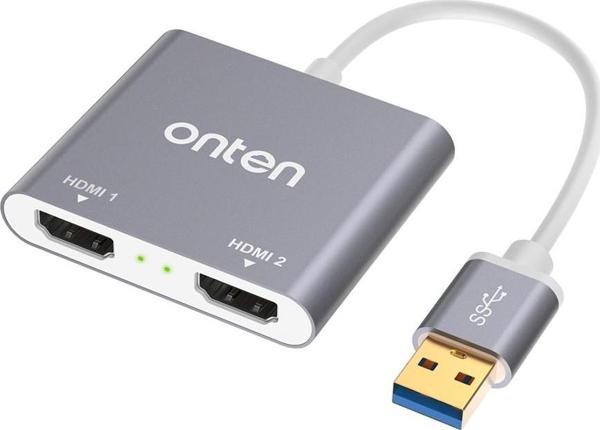 Onten 59175 Usb 3.0 to 4k 2xHdmi Çevirici Dönüştürücü Adaptör - Image 1
