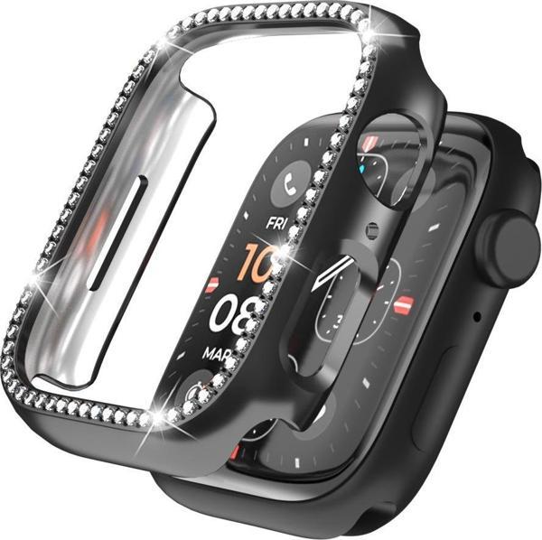 Apple Watch Ultra Ultra 2 49mm Uyumlu Tek Sıra Parlak Taşlı Rubber Kasa Kapak - Image 1