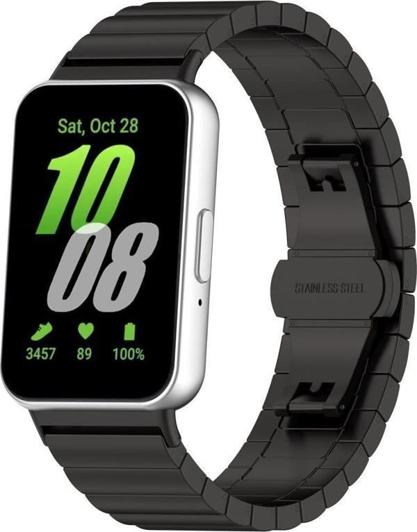 Samsung Galaxy Fit 3 R390 Uyumlu Metal Baklalı Çelik Kordon Kayış - Image 1