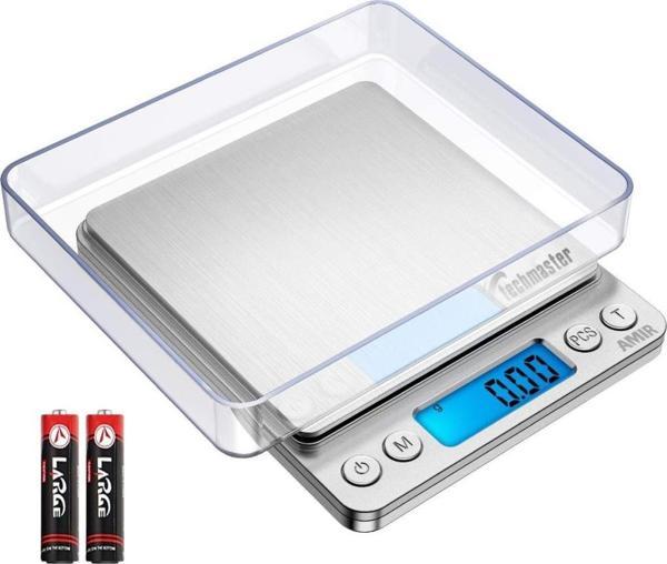Techmaster Dijital Hassas Mutfak Terazi Tartı 500GR/0,01GR I-2000 - Image 1