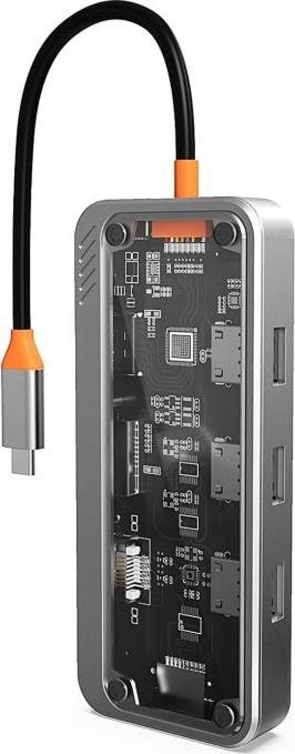 Type-C Audio Pd HDMI Vga Rj-45 Ethernet SD TF 3X Usb 3.0 Hub Çevirici SW10V - Image 1