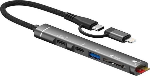 Type-C lightning Pd Sd Tf Kart Okuyucu Usb 3.0 Hub Çevirici 019E - Image 1