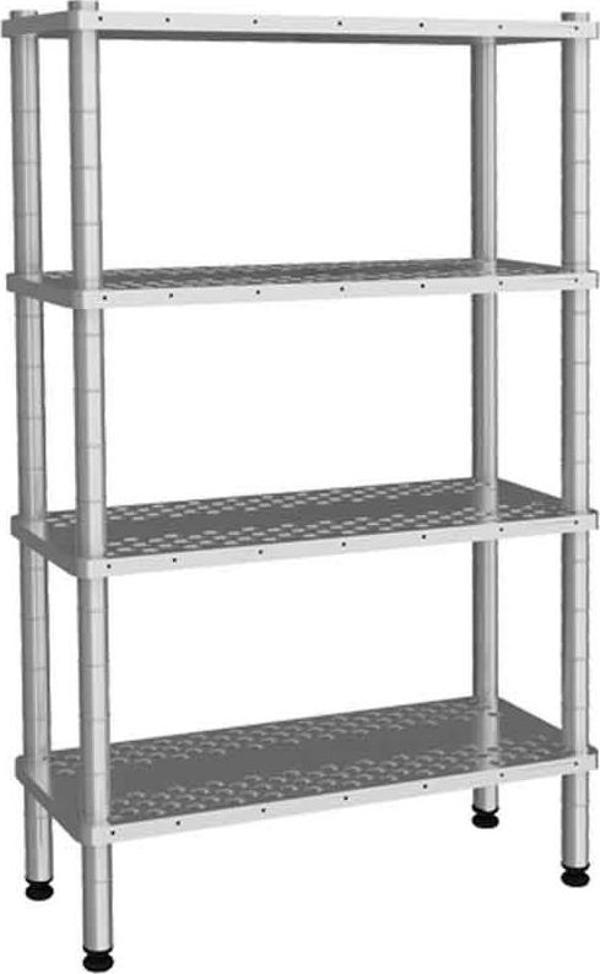 Empero EMP.D.2.53107-18-4-D 4 Katlı Delikli Raflar 53x107x180 cm INOX 201 - Image 1