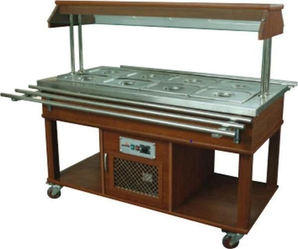 Atalay ASSB-04 Saladbarlar Orta Tip Ahşap Kaplama GN 1/1 x 4 - 230 V - Image 1