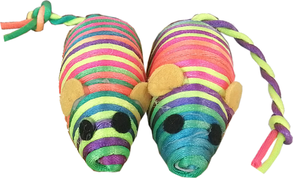 Ans Renkli Gökkuşağı Fare Kedi Oyuncak 2 li 15 cm - Image 1