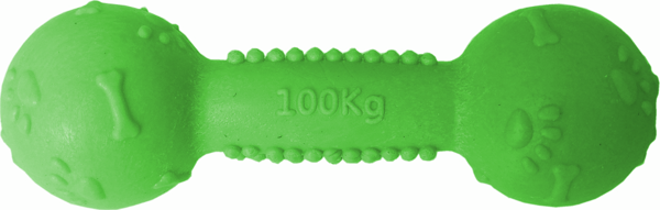 Plastik Köpek Oyuncak Dumbel Yumuşak Dolgu 3,5x11 cm Yeşil - Image 1