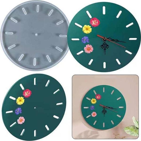 Epoksi Silikon Kalıp Delik Rakamlı Yuvarlak Saat Kalıbı 37 CM - Image 1
