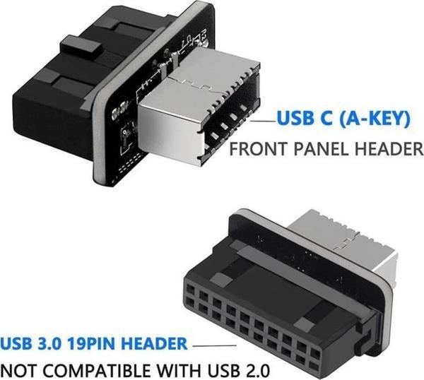 Lunatic 0952 Type-E To USB 3.0 19 PIN Anakart Dişi Erkek Çevirici Dönüştürücü Adaptör - Image 1