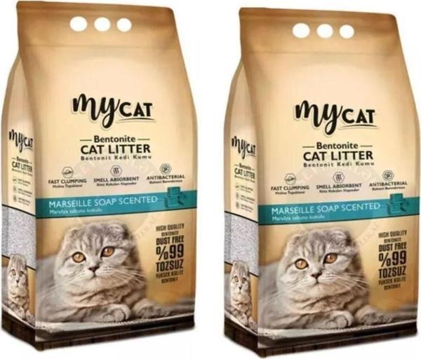 Halbart My Cat Marsilya Sabun Kokulu Topaklaşan Kedi Kumu 10 Lt x 2 Adet - Image 1