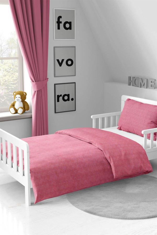 Mimosa Pamuklu Ranforce Tek Kişilik Nevresim Seti - Şeker Pembe - Image 1