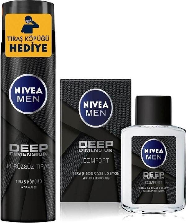 Nivea Men Tıraş Köpüğü Deep 200Ml Men Tıraş Sonrası Losyon Deep 100Ml - Image 1