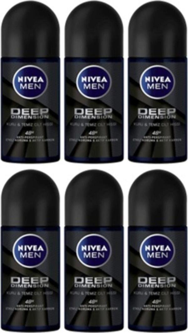 Nivea Men Deep Dimension 48H Roll On 50 Ml X 6 Adet - Image 1