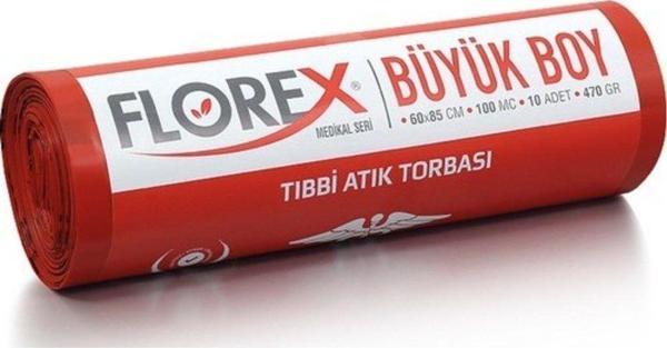 Florex 531 Tıbbi Atık Baskılı Çöp Poşeti Büyük Boy 60 X 85 Cm - Image 1