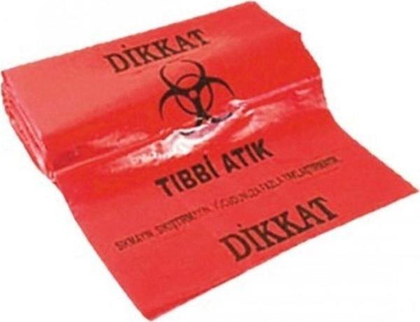Florex 575 Gram Tıbbı Atık Baskılı Orta Boy ( 55X60 Cm ) Çöp Poşeti 20 Rulo 25*20=500 Adet - Image 1