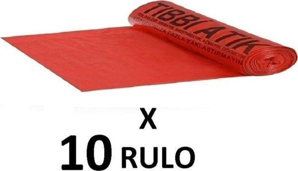 Florex 810 Gram Tıbbi Atık Baskılı Jumbo Boy ( 80X110 Cm ) Çöp Poşeti 10 Rulo 10*10=100 Adet - Image 1