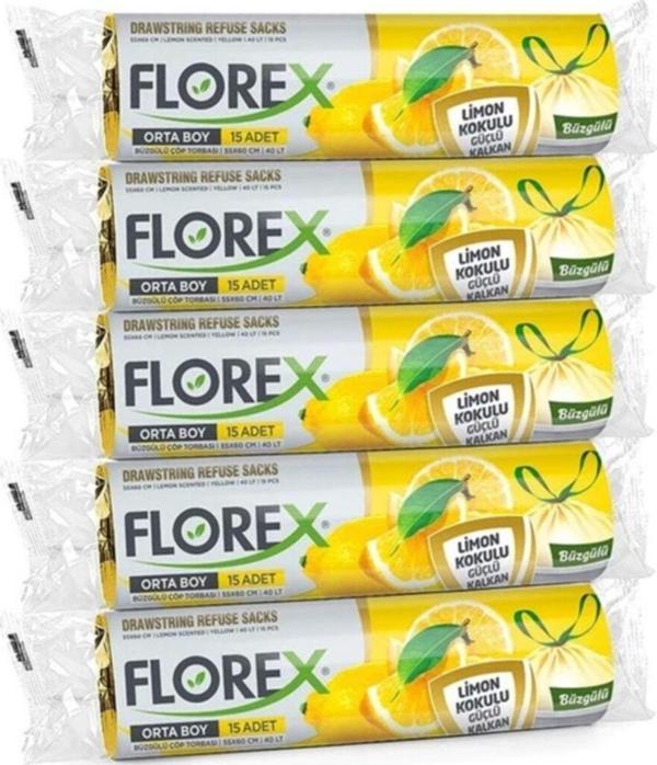 Florex Büzgülü Limon Kokulu Orta Boy 55X60 Cm 25 Rulo 250 Adet - Image 1