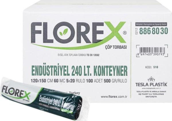 Florex Endüstriyel 240Lt Konteyner Siyah Çöp Poşedi - Image 1