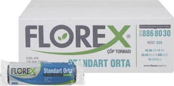 Florex Standart Orta Boy Çöp Torbası (Siyah) 50'Li - Image 1