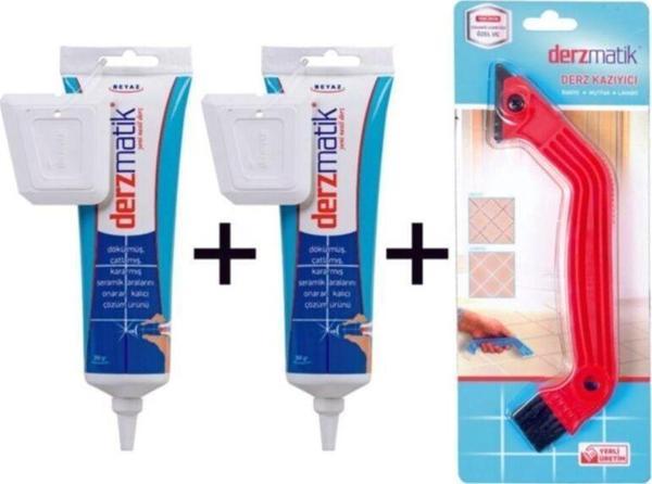 Derzmatik Gaga Uçlu Beyaz 380 Gr. 2'Li + Derz Kazıyıcı - Image 1